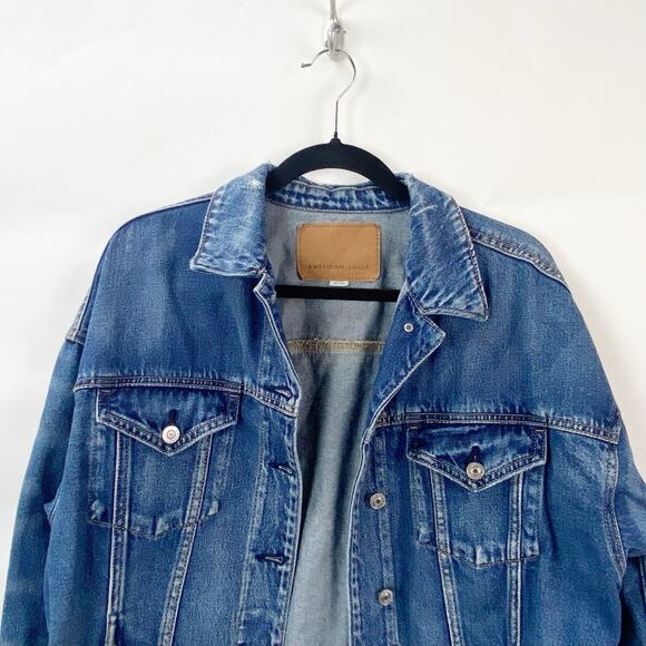 American Eagle Small Womens Blue Denim Jean Jacket - Picture 2 of 8